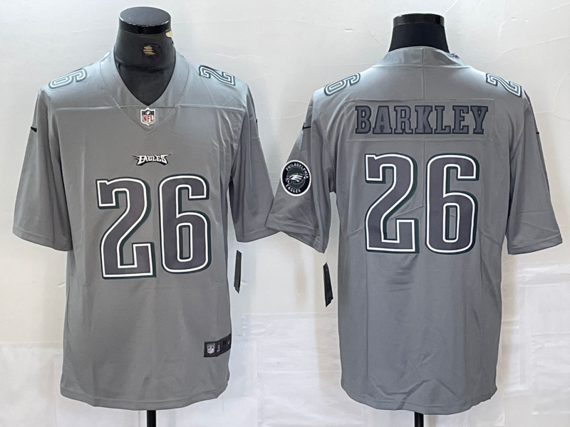 Men's Philadelphia Eagles Saquon Barkley #26 Gray Atmosphere Jersey